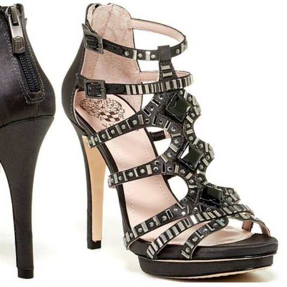 Vince Camuto Shoes - size 7 Vince Camuto Heels Sandals Strappy Caged Metal Bling Studs Leather Soles